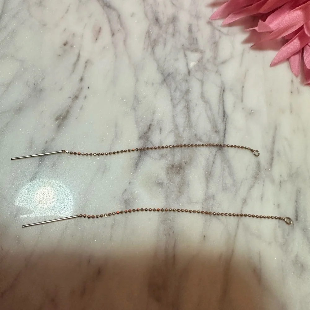 14k tassel earings - Picture 2 of 3